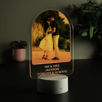 Personalised Mr And Mrs Photo Frame LED, 5 of 8