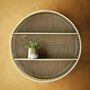 Large Round Rattan Bamboo Wall Shelf, thumbnail 1 of 6