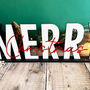 Merry Christmas Sign With Mirrored Acrylic Letters, thumbnail 6 of 9