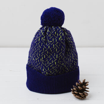 Lambswool Knitted Scatter Pom Pom Hat, 5 of 12