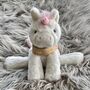 Personalised Huggy Unicorn Soft Newborn Toy, thumbnail 1 of 4