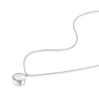 Diamond Round Ashes Urn Necklace 925 Sterling Silver, 4 of 6