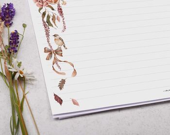 A4 Landscape Letter Writing Paper With Flower And Bow Design, 3 of 4