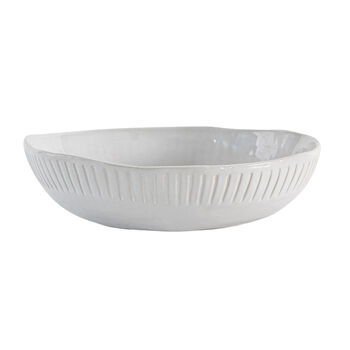 Vintage White Ribbed Pasta Bowl – Set Of Four, 2 of 2