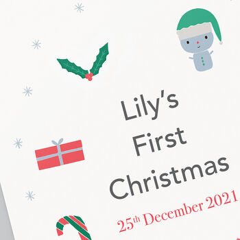 Personalised First Christmas Baby Print, 2 of 9