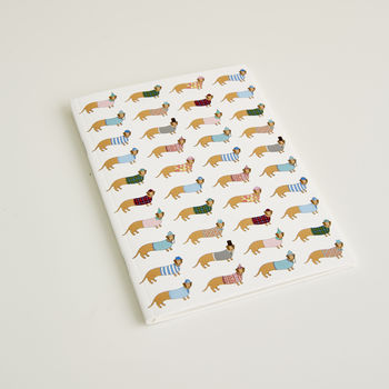 Long Dog Pattern Notebook In A6 And A5 Size, 4 of 8