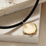 Personalised Crown Disc Leather Cord Necklace, thumbnail 3 of 8