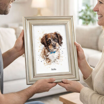 Personalised Watercolour Pet Portrait In Elegant Frame, 2 of 10