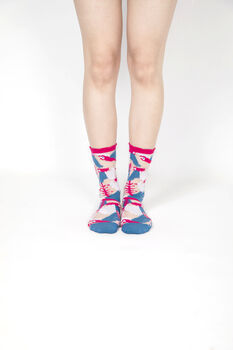 Parrot Sheer Socks Pink Cuff, 2 of 6