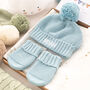 First Birthday Personalised Bobble Hat And Mittens Set, thumbnail 7 of 12