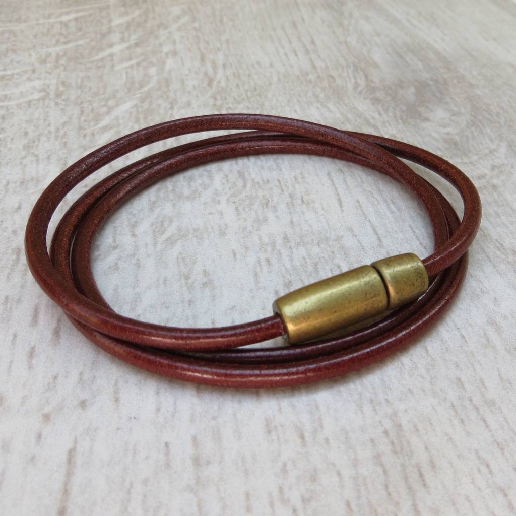 leather cord stanley bracelet with antique bronze clasp by gracie ...