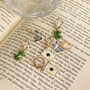 Enamel Frog Huggie Earrings, thumbnail 3 of 4