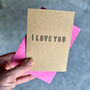 Hand Drawn I Love You Typography Card, thumbnail 3 of 3