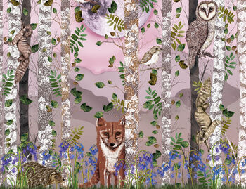 The Forest At Twilight Tray In Pink, 3 of 5