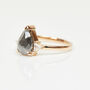 18ct Rose Gold Salt And Pepper Pear Shape Diamond Engagement Ring, thumbnail 7 of 8