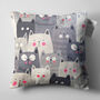 Cute Grey Cats Pillow Covers With Pink Cheeks, thumbnail 5 of 7