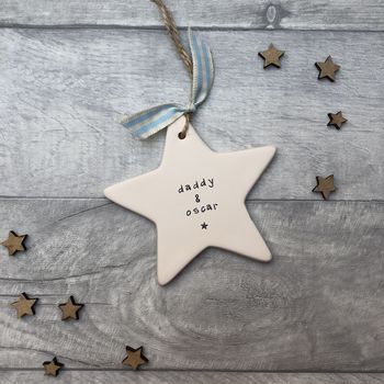 'Daddy And' Child's Name Father's Day Keepsake Star, 5 of 5