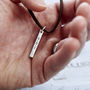 Personalised Men's Silver Bar Necklace On Leather Cord, thumbnail 1 of 5