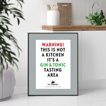 Personalised Not A Kitchen A Gin Tasting Area Print, 3 of 5
