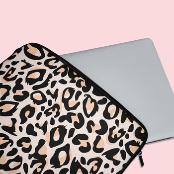 Pink Leopard Laptop Sleeve, 2 of 3