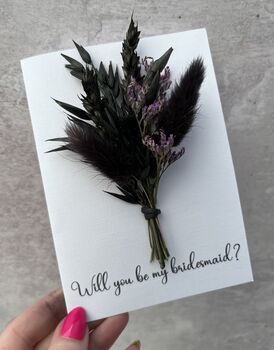 Dried Flower Bridesmaid / Maid Of Honour Proposal Gift Card, 2 of 5