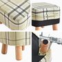 Wooden Footstool Ottoman Pouffe Padded Stool Chair, thumbnail 5 of 12
