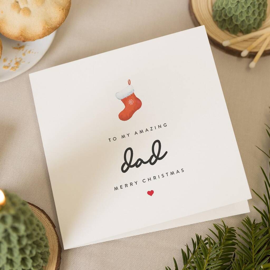 Personalised Merry Christmas Card For Dad Or Daddy, 1 of 7