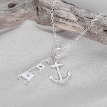 Lighthouse And Anchor Charm Necklace, 2 of 7