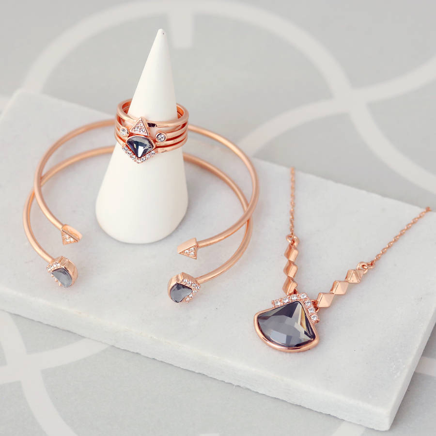 Rose Gold Necklace Set By J&S Jewellery