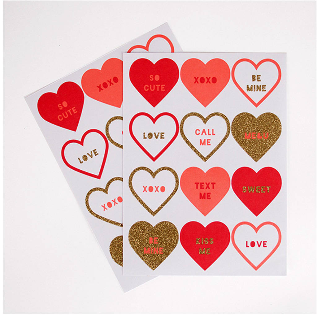 love heart stickers set by little lulubel