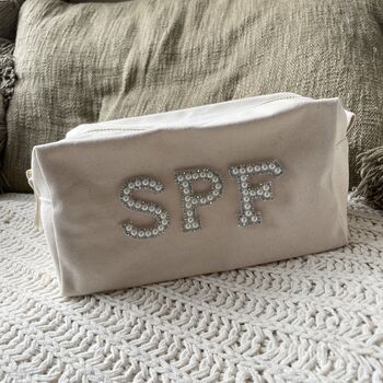 Personalised Canvas Toiletry Cosmetic Pencil Case, 6 of 8