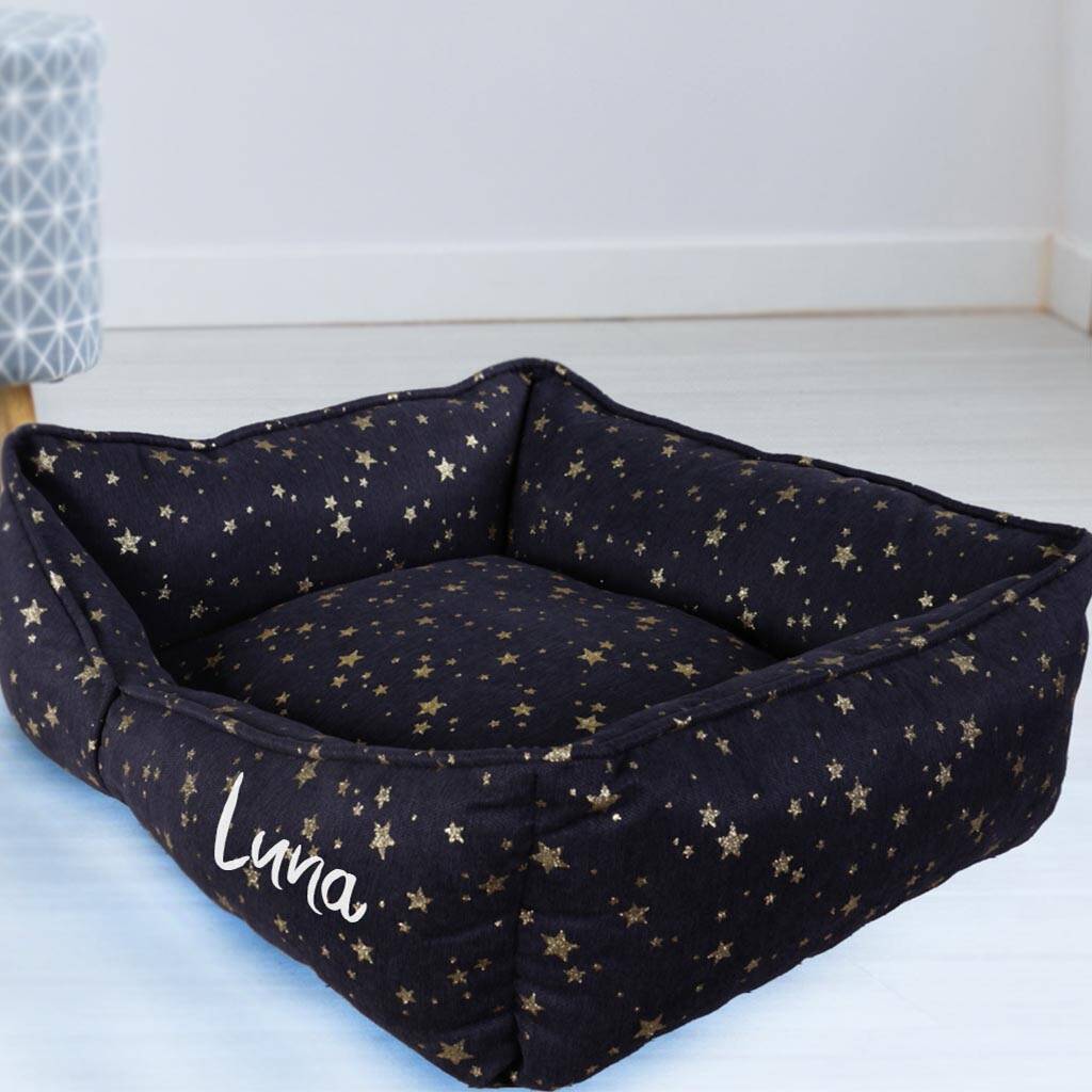 Personalised Navy Star Pet Bed, 1 of 4