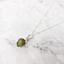 925 Sterling Silver Raw Peridot Crystal Necklace, thumbnail 1 of 3