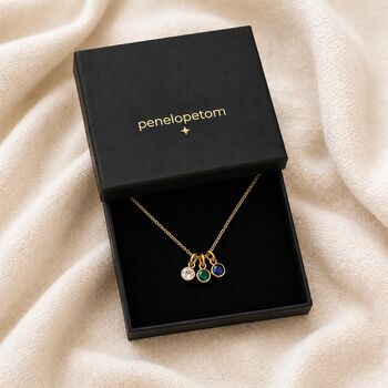 Personalised Family Birthstone Necklace In Gold, 10 of 11