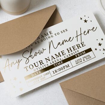Personalised Ticket Concert Reveal Gift Voucher, 5 of 9