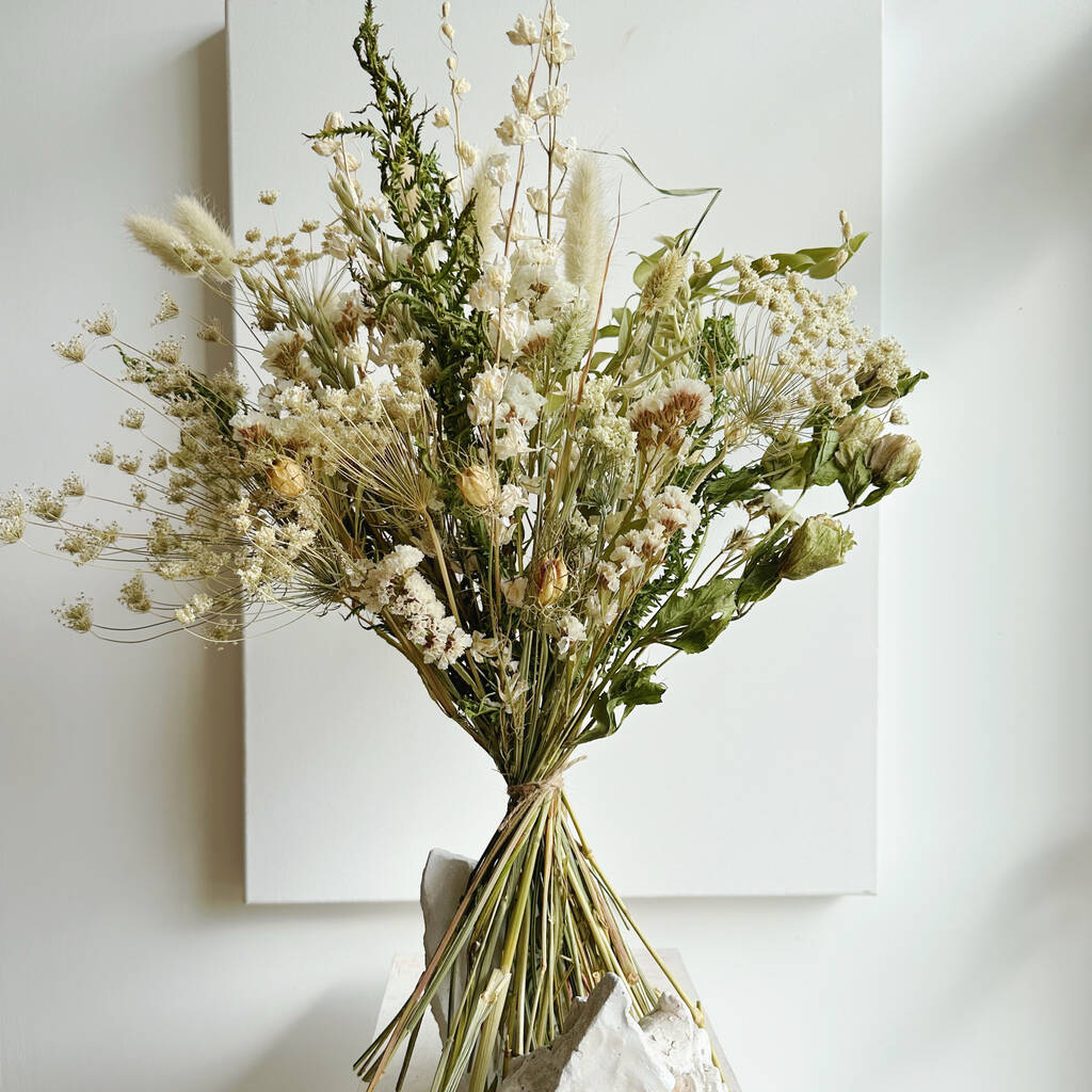 Luxury Dried Flower Bouquet In Frost