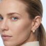 Enso Moonstone Huggie Hoop Earrings, thumbnail 2 of 5