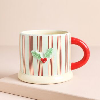 Merry Everything Festive Striped Ceramic Mug, 2 of 2