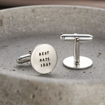 Personalised Brushed Silver Cufflinks, 2 of 5
