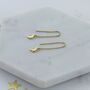 Gold Plated Sterling Silver Moon Threader Earrings, thumbnail 1 of 2