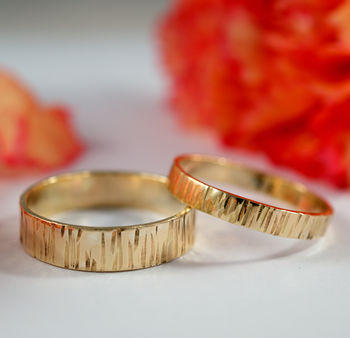 Bark Effect Rings In 9ct Yellow Eco Gold, 5 of 6