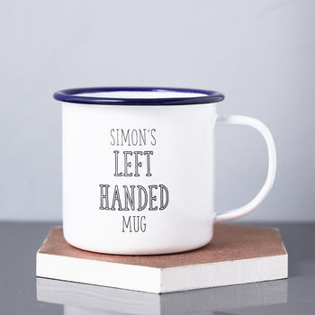 Left Handed Personalised Enamel Mug, 3 of 3