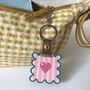 Personalised Pink And Teal Wavey Keychain And Bag Charm, thumbnail 4 of 4