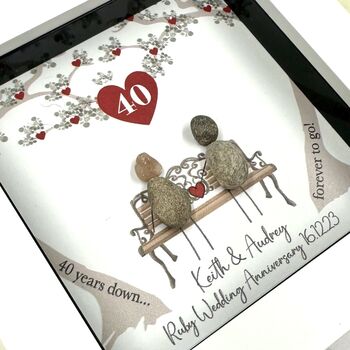 Personalised Ruby Anniversary 40 Years Pebble Picture, 2 of 5