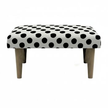 Hand Painted Upholstered Linen Square Footstool Polka Dot, 2 of 12