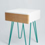 Roswell Bedside Table With Steel Hairpin Legs, thumbnail 11 of 12
