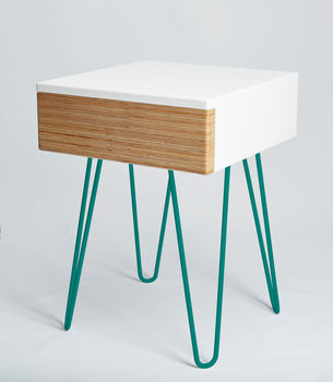 Roswell Bedside Table With Steel Hairpin Legs, 11 of 12