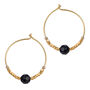 Midnight Blue Gold Stone Fair Trade Hoop Earrings 25mm, thumbnail 6 of 6