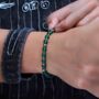 Vintage Styled Green Bead Adjustable Bracelet For Men, thumbnail 3 of 6