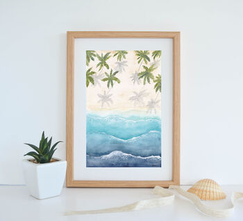 Tropical Beach Art Print, 3 of 3